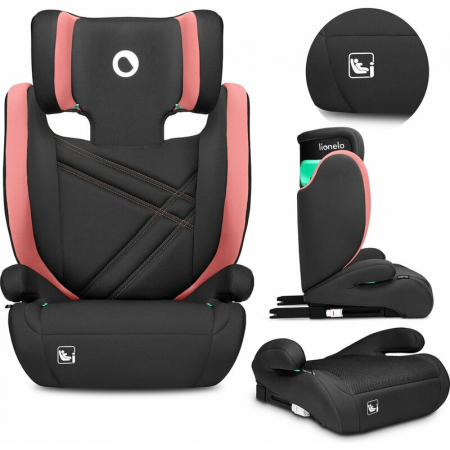 Scaun auto, Lionelo, Hugo i-Size, Universal, Orientare in directia sensului de mers, Reglabil, Conform standardului de securitate R129, 100-150 cm, 4-12 ani, Roz [2]