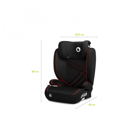 Scaun auto, Lionelo, Hugo i-Size, Universal, Orientare in directia sensului de mers, Reglabil, Conform standardului de securitate R129, 100-150 cm, 4-12 ani, Rosu [18]