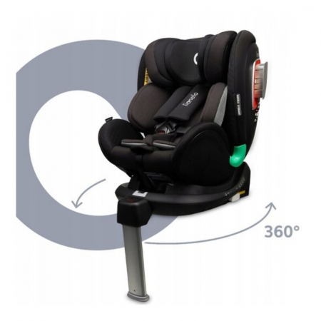 Scaun auto, Lionelo, I-size Antoon Plus, Pozitie de somn, Protectie laterala, Rotire 360 grade, 0-18 kg, Cu Isofix si picior de sustinere, Negru, Testat ADAC, Conform cu standardul european de securit [26]