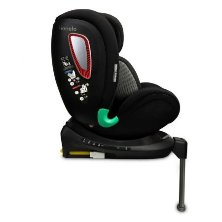 Scaun auto, Lionelo, I-size Antoon Plus, Pozitie de somn, Protectie laterala, Rotire 360 grade, 0-18 kg, Cu Isofix si picior de sustinere, Negru, Testat ADAC, Conform cu standardul european de securit [16]