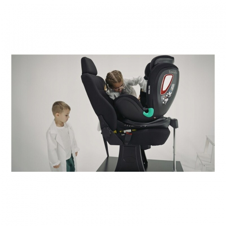 Scaun auto, Lionelo, I-size Antoon Plus, Pozitie de somn, Protectie laterala, Rotire 360 grade, 0-18 kg, Cu Isofix si picior de sustinere, Negru, Testat ADAC, Conform cu standardul european de securit [38]
