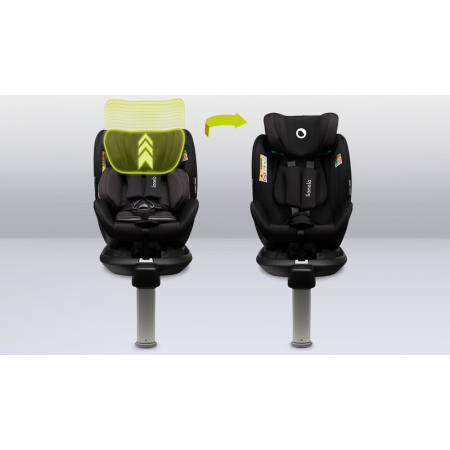 Scaun auto, Lionelo, I-size Antoon Plus, Pozitie de somn, Protectie laterala, Rotire 360 grade, 0-18 kg, Cu Isofix si picior de sustinere, Negru, Testat ADAC, Conform cu standardul european de securit [30]
