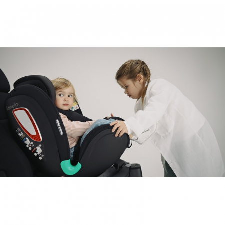 Scaun auto, Lionelo, I-size Antoon Plus, Pozitie de somn, Protectie laterala, Rotire 360 grade, 0-18 kg, Cu Isofix si picior de sustinere, Negru, Testat ADAC, Conform cu standardul european de securit [40]