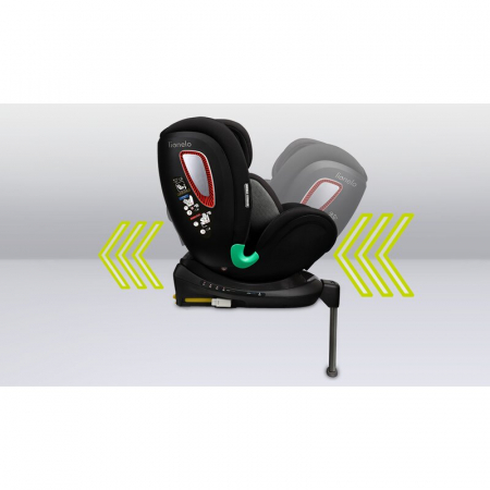 Scaun auto, Lionelo, I-size Antoon Plus, Pozitie de somn, Protectie laterala, Rotire 360 grade, 0-18 kg, Cu Isofix si picior de sustinere, Negru, Testat ADAC, Conform cu standardul european de securit [28]