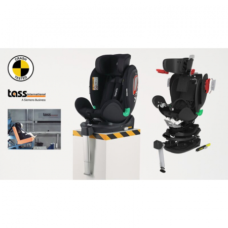 Scaun auto, Lionelo, I-size Antoon Plus, Pozitie de somn, Protectie laterala, Rotire 360 grade, 0-18 kg, Cu Isofix si picior de sustinere, Negru, Testat ADAC, Conform cu standardul european de securit [24]