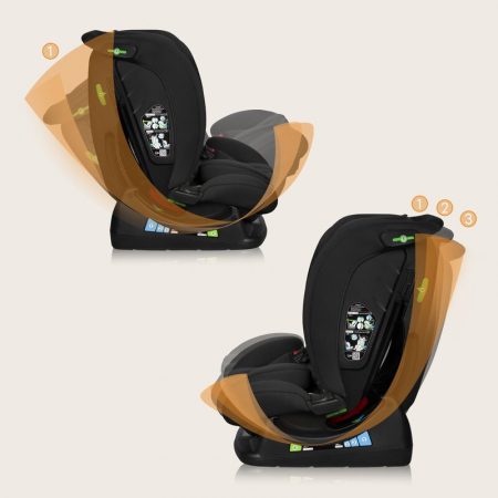 Scaun auto, Lionelo, i-Size Izzy, 0-36 Kg, 40-150 cm, Instalare cu centurile masinii, Protectie laterala, Ajustare spatar in 3 pozitii, Tetiera reglabila in 13 trepte, Conform cu R129, Negru [26]