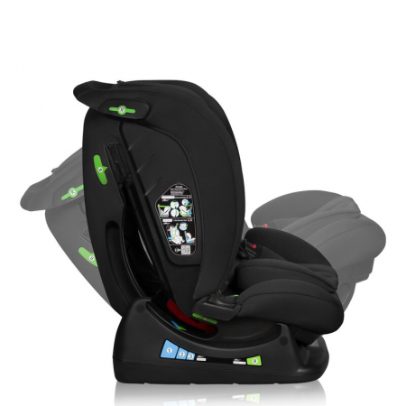 Scaun auto, Lionelo, i-Size Izzy, 0-36 Kg, 40-150 cm, Instalare cu centurile masinii, Protectie laterala, Ajustare spatar in 3 pozitii, Tetiera reglabila in 13 trepte, Conform cu R129, Negru [12]
