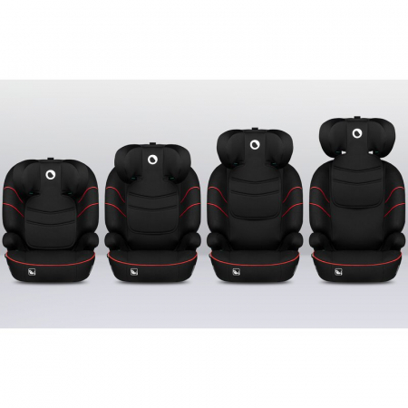 Scaun auto, Lionelo, Lars i-Size, Cu tetiera reglabila in 10 pozitii, Cu pozitionare spre sensul de mers, 15-36 Kg, 100-150 cm, Conform cu standardul european de securitate ECE R129/03, Negru/Rosu [10]