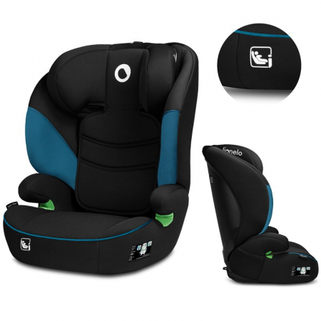 Scaun auto, Lionelo, Lars i-Size, Cu tetiera reglabila in 10 pozitii, Cu pozitionare spre sensul de mers, 15-36 Kg, 100-150 cm, Conform cu standardul european de securitate ECE R129/03, Negru/Albastru [2]
