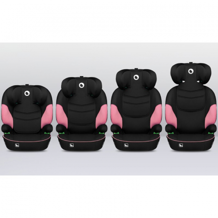 Scaun auto, Lionelo, Lars i-Size, Cu tetiera reglabila in 10 pozitii, Cu pozitionare spre sensul de mers, 15-36 Kg, 100-150 cm, Conform cu standardul european de securitate ECE R129/03, Roz [11]