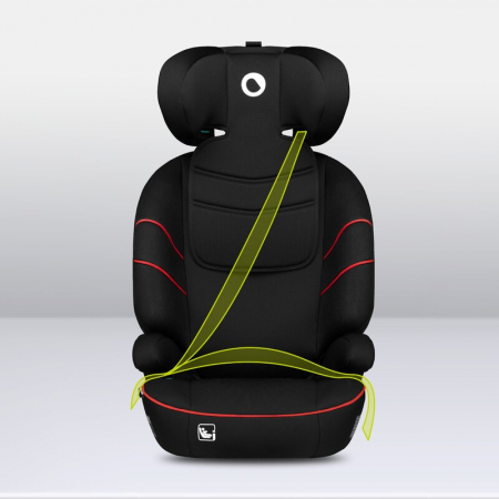 Scaun auto, Lionelo, Lars i-Size, Cu tetiera reglabila in 10 pozitii, Cu pozitionare spre sensul de mers, 15-36 Kg, 100-150 cm, Conform cu standardul european de securitate ECE R129/03, Negru/Rosu [12]