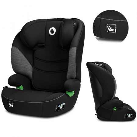 Scaun auto, Lionelo, Lars i-Size, Cu tetiera reglabila in 10 pozitii, Cu pozitionare spre sensul de mers, 15-36 Kg, 100-150 cm, Conform cu standardul european de securitate ECE R129/03, Negru/Gri [3]