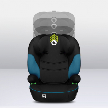 Scaun auto, Lionelo, Lars i-Size, Cu tetiera reglabila in 10 pozitii, Cu pozitionare spre sensul de mers, 15-36 Kg, 100-150 cm, Conform cu standardul european de securitate ECE R129/03, Negru/Albastru [14]