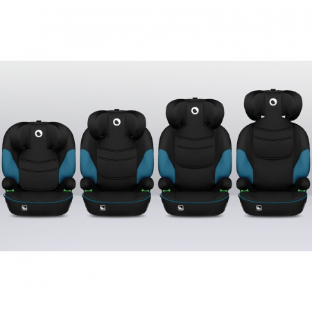 Scaun auto, Lionelo, Lars i-Size, Cu tetiera reglabila in 10 pozitii, Cu pozitionare spre sensul de mers, 15-36 Kg, 100-150 cm, Conform cu standardul european de securitate ECE R129/03, Negru/Albastru [11]