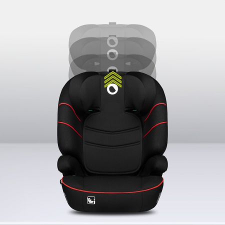 Scaun auto, Lionelo, Lars i-Size, Cu tetiera reglabila in 10 pozitii, Cu pozitionare spre sensul de mers, 15-36 Kg, 100-150 cm, Conform cu standardul european de securitate ECE R129/03, Negru/Rosu [13]