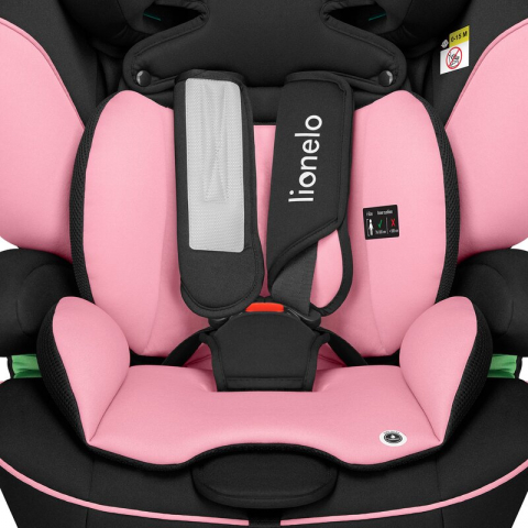Scaun auto, Lionelo, Levi i-Size, Universal, Instalare FWF, Cu tetiera reglabila in 10 pozitii, Cu spatar detasabil, 76-150 cm, Conform cu R129, Roz [9]