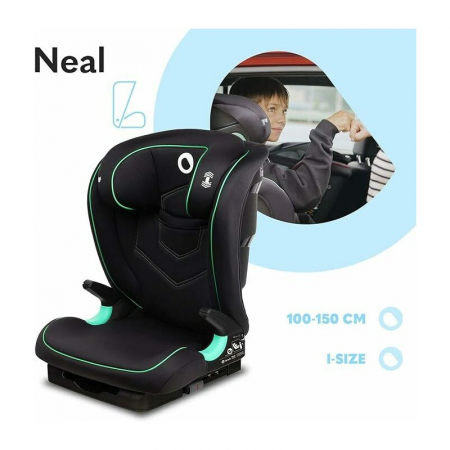 Scaun auto, Lionelo, Neal Onix, Spatar reglabil, Baza i-size, 15-36 Kg, cu Isofix, Conform cu standardul european de securitate ECE R129, Negru [26]