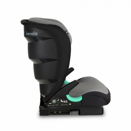 Scaun auto, Lionelo, Neal Stone, Spatar reglabil, Baza i-size, 15-36 Kg, cu Isofix, Conform cu standardul european de securitate ECE R129, Gri [16]