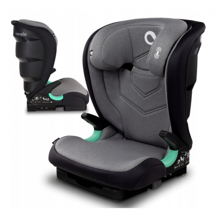 Scaun auto, Lionelo, Neal Stone, Spatar reglabil, Baza i-size, 15-36 Kg, cu Isofix, Conform cu standardul european de securitate ECE R129, Gri [9]