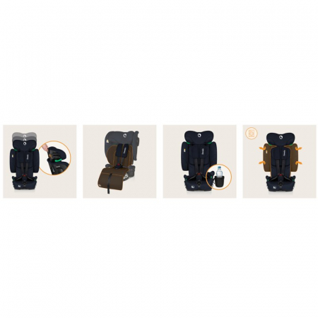 Scaun auto pliabil, Lionelo, Nelly, i-Size, 76- 150 cm, Tetiera reglabila in 15 pozitii, Spatar reglabil in 4 pozitii, Sisteme de fixare Isofix si Top Tether, Sezut lat si confortabil, Conform cu ECE  [40]