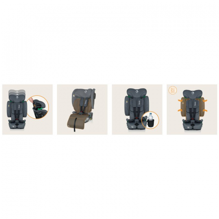 Scaun auto pliabil, Lionelo, Nelly, i-Size, 76- 150 cm, Tetiera reglabila in 15 pozitii, Spatar reglabil in 4 pozitii, Sisteme de fixare Isofix si Top Tether, Sezut lat si confortabil, Conform cu ECE  [40]