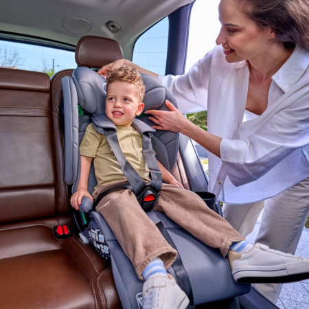 Scaun auto pliabil, Lionelo, Nelly, i-Size, 76- 150 cm, Tetiera reglabila in 15 pozitii, Spatar reglabil in 4 pozitii, Sisteme de fixare Isofix si Top Tether, Sezut lat si confortabil, Conform cu ECE  [22]