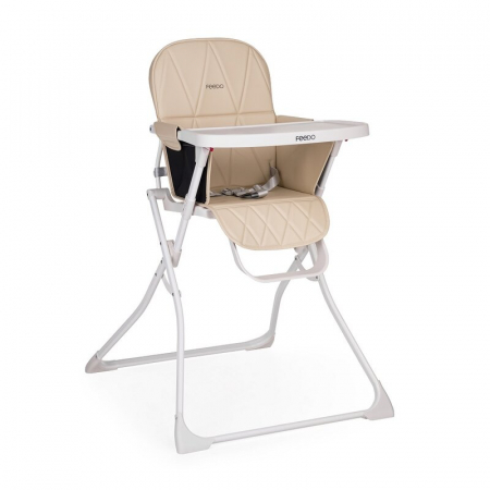Mobilier si Lenjerie - Scaun de masa, Feedo, Bite, Pliabil, Pana la 15 kg, Aspect elegant, Suport de picioare ajustabil, Cu tavita detasabila, 6- 36 luni, Conform cu EN14988-2:2006+A1:2012, Pastel Beige