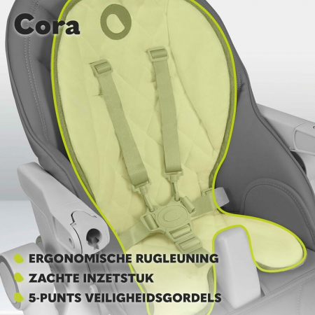 Scaun de masa, Lionelo, Cora Plus, Multifunctional, Reglabil in 4 pozitii pe inaltime, Spatar reglabil in 3 pozitii, Cu bara de jucarii, Pliabil, Conform cu standardul european de securitate EN14988,  [21]