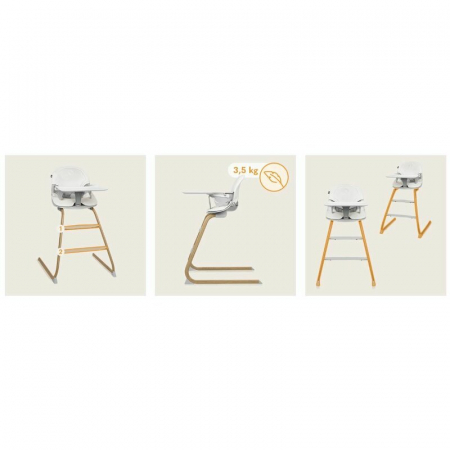 Scaun de masa, Lionelo, Dalia, 2 in 1, Transformabil, Cu 2 suporturi pentru picioare, Cu tavita detasabila, Sustine 60 kg, 6 luni+, Conform cu EN14988, Gri [32]
