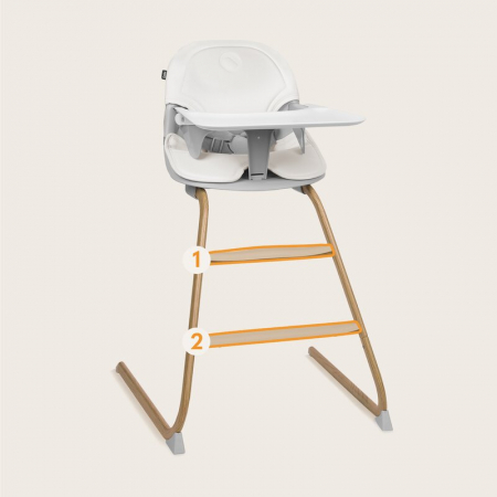 Scaun de masa, Lionelo, Dalia, 2 in 1, Transformabil, Cu 2 suporturi pentru picioare, Cu tavita detasabila, Sustine 60 kg, 6 luni+, Conform cu EN14988, Gri [25]