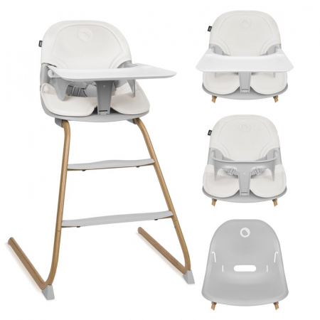 Scaun de masa, Lionelo, Dalia, 2 in 1, Transformabil, Cu 2 suporturi pentru picioare, Cu tavita detasabila, Sustine 60 kg, 6 luni+, Conform cu EN14988, Gri [2]