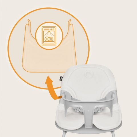 Scaun de masa, Lionelo, Dalia, 2 in 1, Transformabil, Cu 2 suporturi pentru picioare, Cu tavita detasabila, Sustine 60 kg, 6 luni+, Conform cu EN14988, Gri Stone [22]