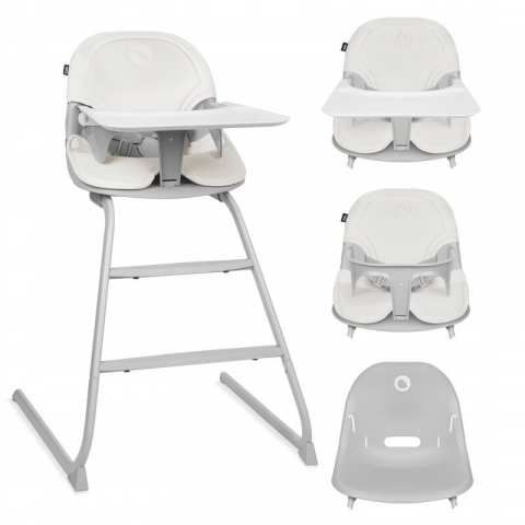 Scaun de masa, Lionelo, Dalia, 2 in 1, Transformabil, Cu 2 suporturi pentru picioare, Cu tavita detasabila, Sustine 60 kg, 6 luni+, Conform cu EN14988, Gri Stone [3]