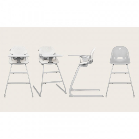 Scaun de masa, Lionelo, Dalia, 2 in 1, Transformabil, Cu 2 suporturi pentru picioare, Cu tavita detasabila, Sustine 60 kg, 6 luni+, Conform cu EN14988, Gri Stone [2]