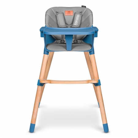 Scaun de masa, Lionelo, Koen, Din fag, 2 in 1, Transformabil, Sustine 30 kg, 6 luni+, Conform cu standardul european de securitate EN14988, Albastru [4]