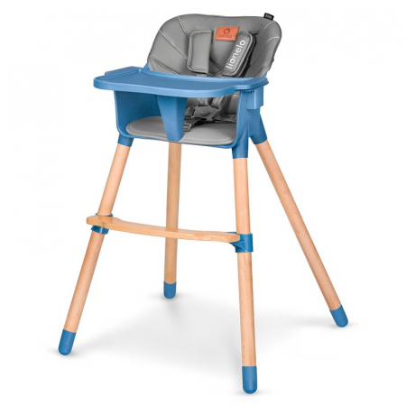 Mobilier si Lenjerie - Scaun de masa, Lionelo, Koen, Din fag, 2 in 1, Transformabil, Sustine 30 kg, 6 luni+, Conform cu standardul european de securitate EN14988, Albastru