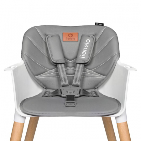 Scaun de masa, Lionelo, Koen, Din fag, 2 in 1, Transformabil, Sustine 30 kg, 6 luni+, Conform cu standardul european de securitate EN14988, Gri [7]