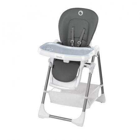 Mobilier si Lenjerie - Scaun de masa, Lionelo, Linn Plus, Reglabil, 6 Pozitii pe inaltime, Spatar reglabil in 3 pozitii, Din metal, Conform cu standardul europeane de securitate EN14988, Gri