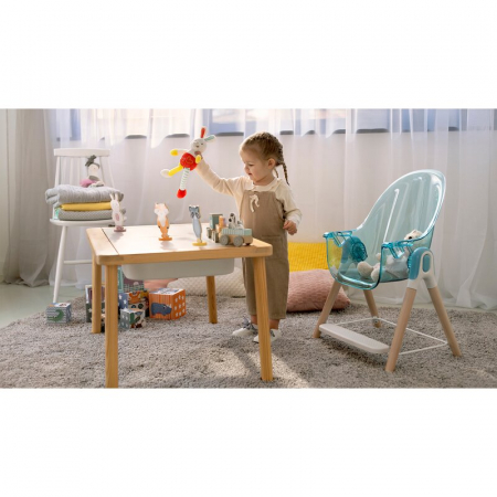 Scaun de masa, Lionelo, Maya, 2 in 1, Transformabil, 3 pozitii de inclinare, Conform cu standardele europeane de securitate EN14988, EN12790, White [15]