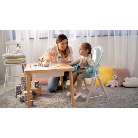 Scaun de masa, Lionelo, Maya, 2 in 1, Transformabil, 3 pozitii de inclinare, Conform cu standardele europeane de securitate EN14988, EN12790, White [14]