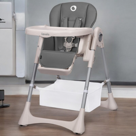 Scaun de masa, Lionelo, Zanna, Reglabil, 4 Pozitii pe inaltime, Spatar reglabil in 3 pozitii, Pliabil, din Metal, Conform cu standardul european de securitate EN14988, Gri [3]