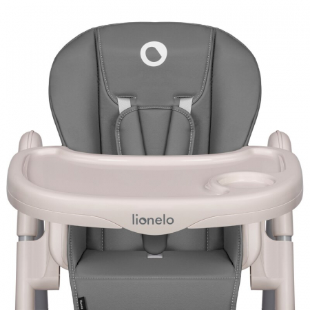 Scaun de masa, Lionelo, Zanna, Reglabil, 4 Pozitii pe inaltime, Spatar reglabil in 3 pozitii, Pliabil, din Metal, Conform cu standardul european de securitate EN14988, Gri [15]