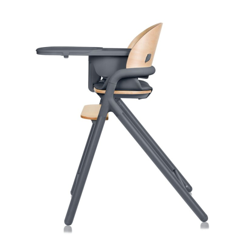 Scaun de masa multifunctional Celia, Lionelo, Din lemn de fag, 6 luni- adult, Reglabil pe inaltime, Spatar lat, Sezut ergonomic, Tavita silicon, Suport de picioare reglabil, Greutate maxima 90 Kg, Gri [5]