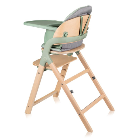 Scaun de masa multifunctional Megan, Lionelo, Din lemn de fag, 6 luni- adult, Reglabil pe inaltime, Husa impermeabila, Tavita silicon, Suport de picioare reglabil, Greutate maxima 110 Kg, Verde [6]