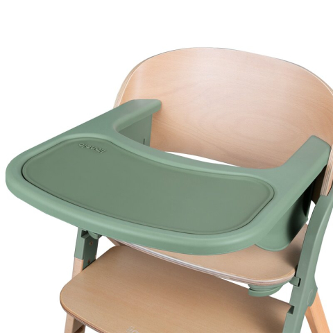 Scaun de masa multifunctional Megan, Lionelo, Din lemn de fag, 6 luni- adult, Reglabil pe inaltime, Husa impermeabila, Tavita silicon, Suport de picioare reglabil, Greutate maxima 110 Kg, Verde [12]