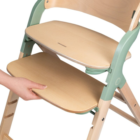 Scaun de masa multifunctional Megan, Lionelo, Din lemn de fag, 6 luni- adult, Reglabil pe inaltime, Husa impermeabila, Tavita silicon, Suport de picioare reglabil, Greutate maxima 110 Kg, Verde [15]