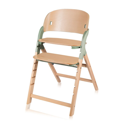 Scaun de masa multifunctional Megan, Lionelo, Din lemn de fag, 6 luni- adult, Reglabil pe inaltime, Husa impermeabila, Tavita silicon, Suport de picioare reglabil, Greutate maxima 110 Kg, Verde [8]