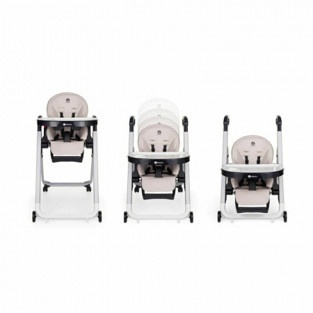 Scaun de masa, Petite&Mars, Tasty, Multifunctional, Pana la 15 kg, Reglabil pe inaltime in 7 pozitii, Spatar reglabil pana la 175 grade, Suport picioare si tavita reglabile, Cu roti, Aluminiu, Jasmine [6]