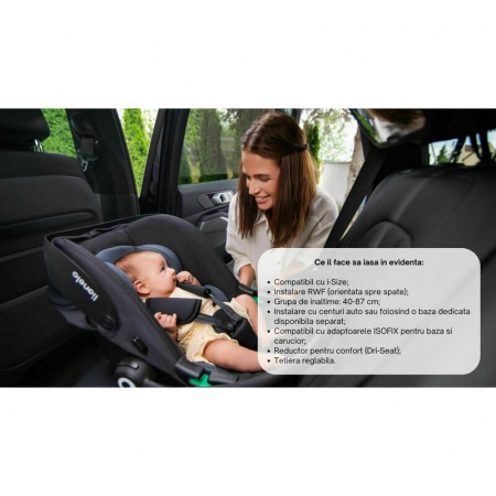 Scoica auto, Lionelo, i-Size Astrid, Include baza Isofix, 0-13 Kg, 40-87 cm, Cu maner si capotina reglabile, Cu protectie laterala avansata, Salteluta confortabila, Testat ADAC, Conform cu R129, Bej [32]