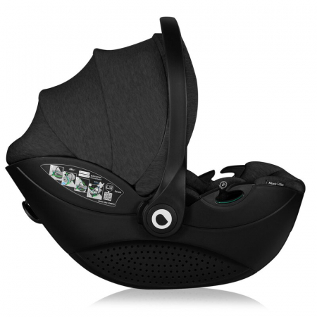 Scoica auto, Lionelo, Moxie, i-Size, 40-87 cm, Tetiera reglabila, intarita cu spuma de memorie, Carcasa ventilata, Din bambus, Protectie avansata, Conform cu R129, Negru [2]